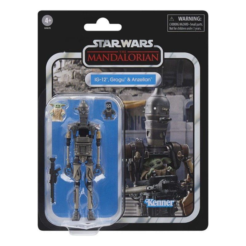Set Figuras Articuladas IG-12, Grogu & Anzellan - Star Wars Vintage Collection