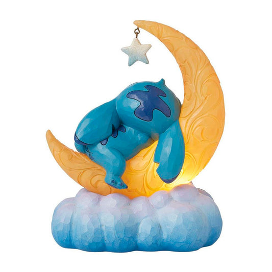Figura Luminosa Stitch Y Scrump en la Luna - Disney Jim Shore 18cm