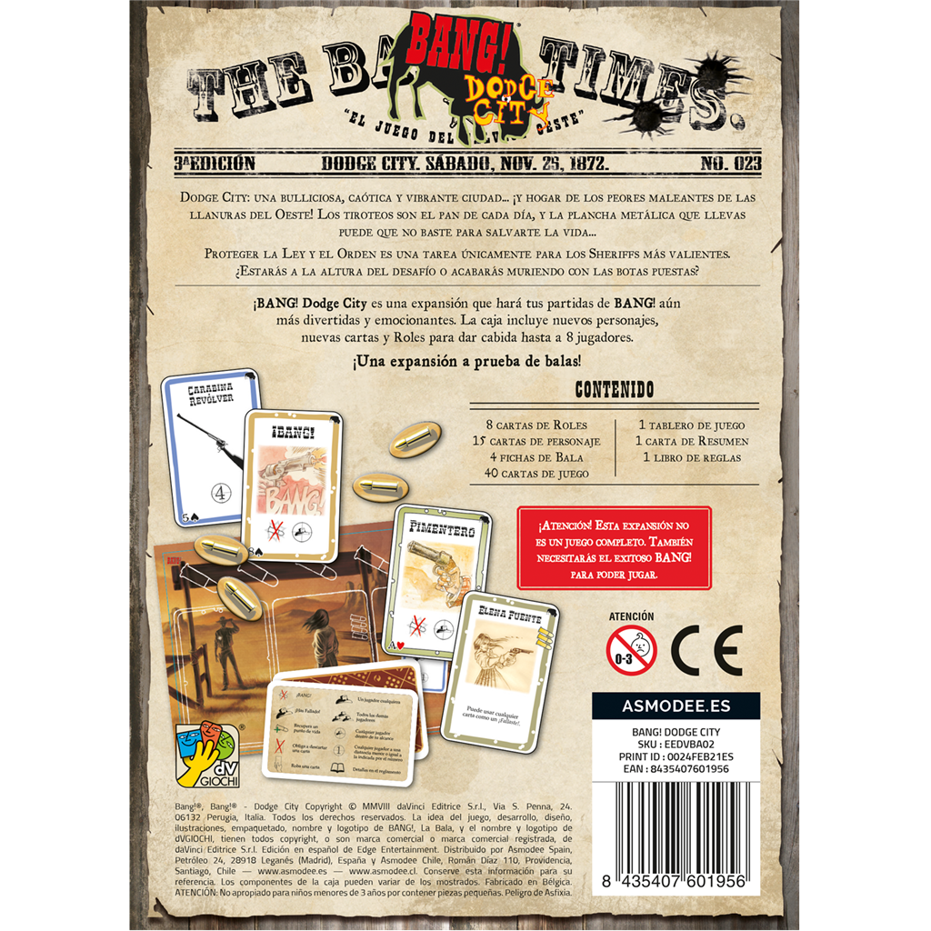 Juego de Mesa Bang: Dodge City