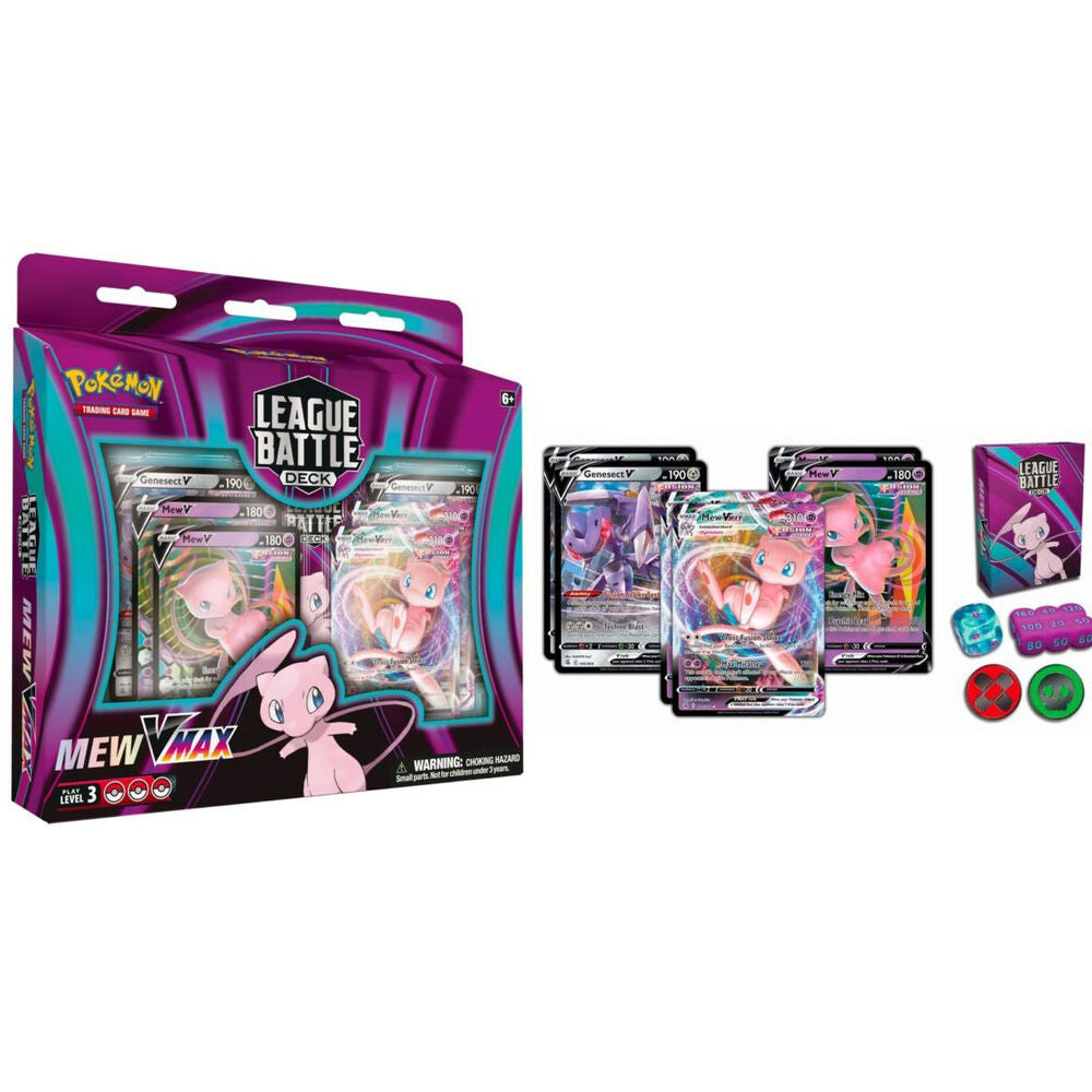 blister-juego-cartas-coleccionables-league-battle-mew-vmax-pokemon-español