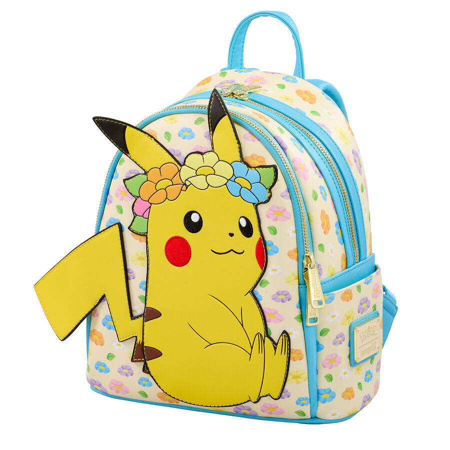 mochila-floral-pikachu-pokemon-loungefly