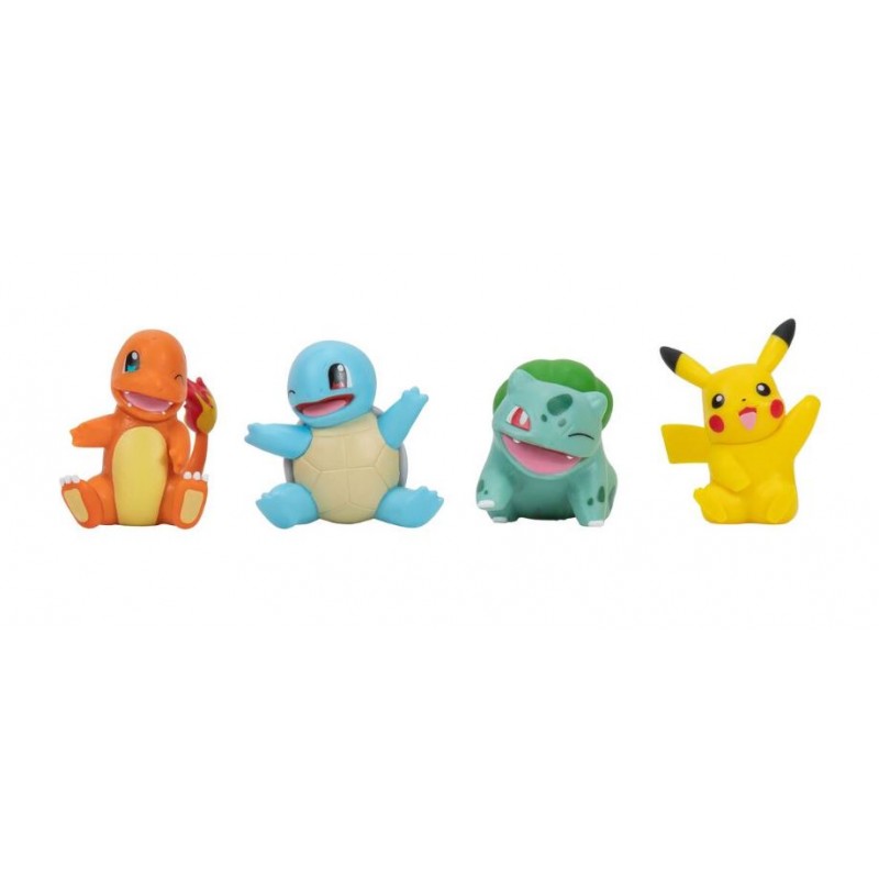 Pack 4 Figuras Pokémon Iniciales Kanto y Pikachu