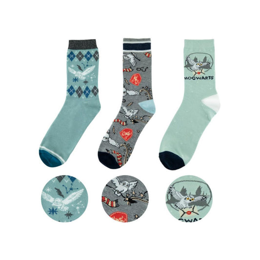 set-3-pares-de-calcetines-cinereplicas-harry-potter-hedwig