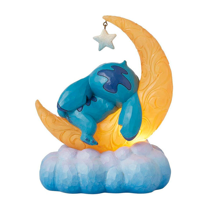 Figura Luminosa Stitch Y Scrump en la Luna - Disney Jim Shore 18cm
